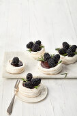Blackberry meringue tartlet