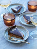 Chocolatecake with seasalt, champagne