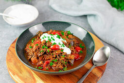 Sautéed aubergines and minced meat (low carb)