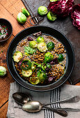 Brussels sprout and lentil soup