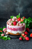 Strawberry ice cream cake