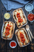 New York hot dogs with sauerkraut