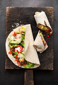 Venison fajitas with avocado and mountain cheese