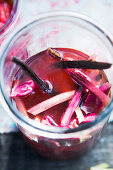 Pickled rhubarb with vanilla