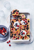 Berry buttermilk tray bake pancake