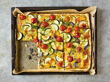 Vegetable and herb tart