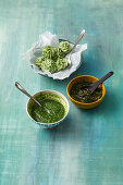 Wild garlic pistou, wild garlic chimichurri, wild garlic butter