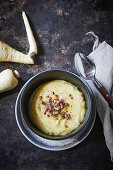 Parsnip cream with bacon