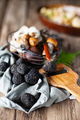 Black truffles and wild mushrooms