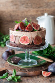 Fig chocolate mousse cake