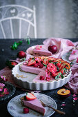 Vegan cheesecake with summer fruits