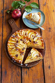 Apple and carrot cake with pecan nuts
