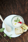 White gazpacho with green grapes and olive oil (cold almond soup)