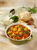 Hearty potato stew with lentils