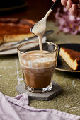 Espresso coffee with milk foam