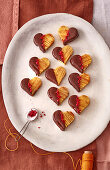 Heart-shaped Baumkuchen biscuits