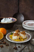 Quark dumplings with orange confit