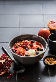 Rice pudding with blood oranges and blueberries
