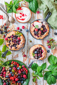Skillet pies with berries
