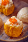 Dim Sum with red caviar (Close Up)