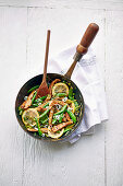 Lemon chicken with sugar snap peas