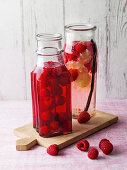 Raspberry vinegar and raspberry liqueur with vanilla