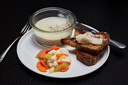 Pork rillette served with pickles and toast