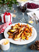 Glazed roasted parsnips, Chantenay carrots, and apples
