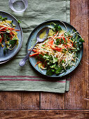 Brunnenkressesalat mit Kohl und Karotten