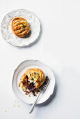 Puff pastry with goat cheese, red onion, and truffle honey