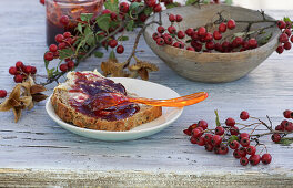 Bread with beechnuts and hawthorn jam