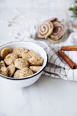 Hazelnut biscuits and cinnamon bun biscuits