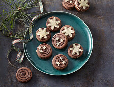 Almond sandwich cookies with marzipan cream