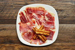 Spanish Serrano Ham with toasted bread