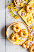 Lemon wreath cake for Easter
