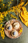 Mona de Pascua (Traditional Easter pastry, Italy and Spain) with eggs