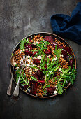 Beetroot and lentil salad