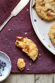 Oatmeal apricot biscuits with lavender