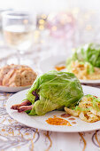 Quail in cabbage leaves for Christmas