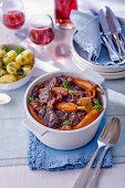 Boeuf Bourguignon aus Rinderbacke