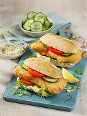 Fried fish sandwiches with remoulade sauce