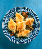 Kadaifi with cinnamon (pastry rolls, Greece)