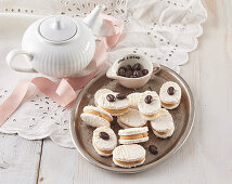 Meringue biscuits with coffee cream filling