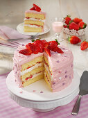 Baileys strawberry cake with three layers