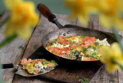 Hearty frittata with salmon