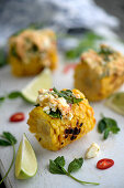 Grilled corn with feta butter and mint