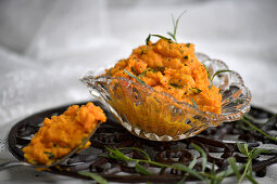 Pumpkin puree with tarragon