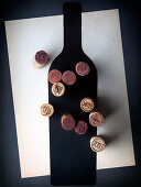 Wine corks of different vintages from Bordeaux