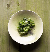 Vegan cucumber salad with black sesame seeds