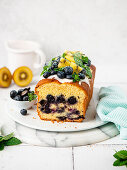 Quick blueberry loaf cake